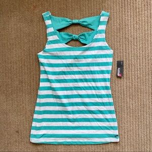 GARAGE Striped Turquoise Sailor Tank
